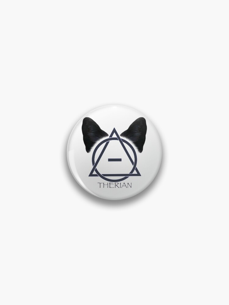 Canine ears Therian Theta Delta blue/white | Pin