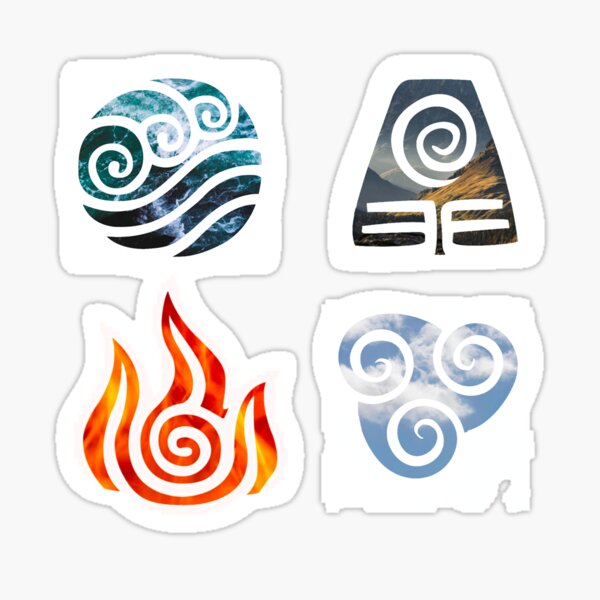 Jumbo Avatar the Last Airbender Elemental Stickers – Atrela Designs