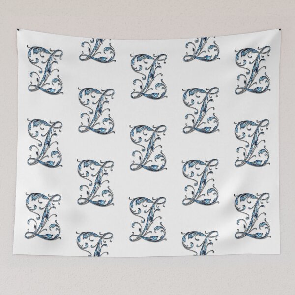 Item preview, Monogram - Blue Floral - Z designed and sold by LaughingGryphon.