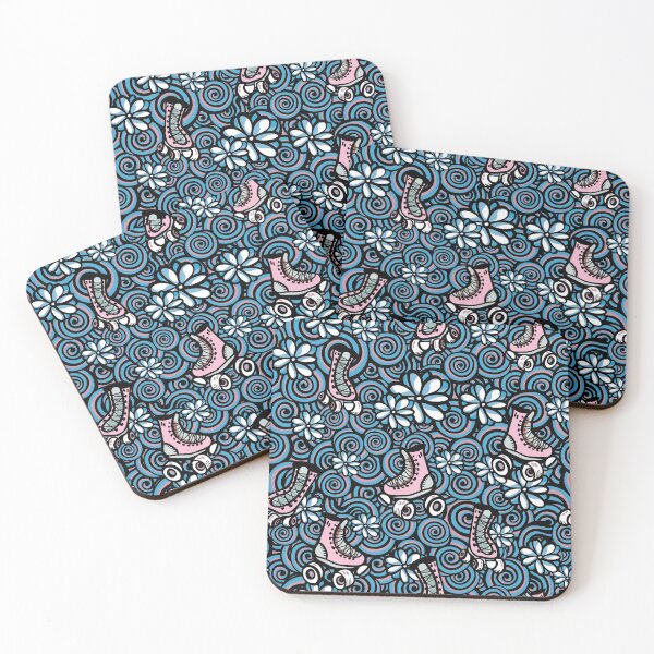 Item preview, Funky Vintage Roller Skates -  Pink and Blue Palette designed and sold by Sketchbook Designs.