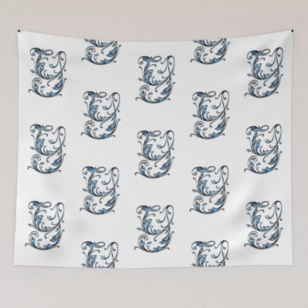 Item preview, Monogram - Blue Floral - Y designed and sold by LaughingGryphon.