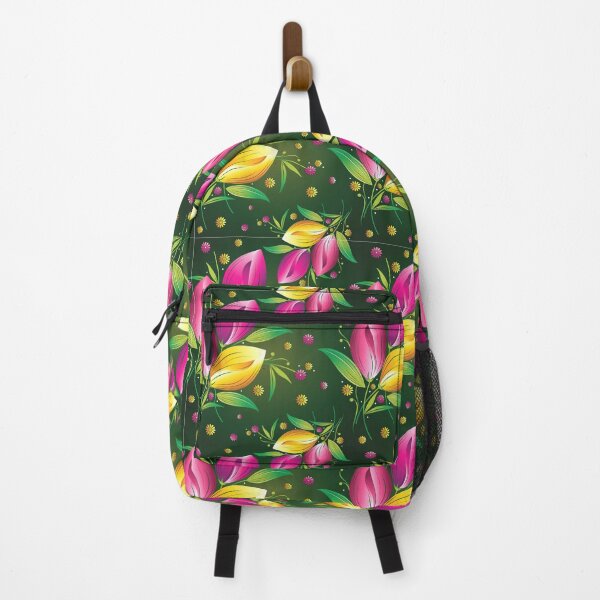 Item preview, Bright Pink Yellow and Green Flower Bud Pattern designed and sold by Jennifer Church.