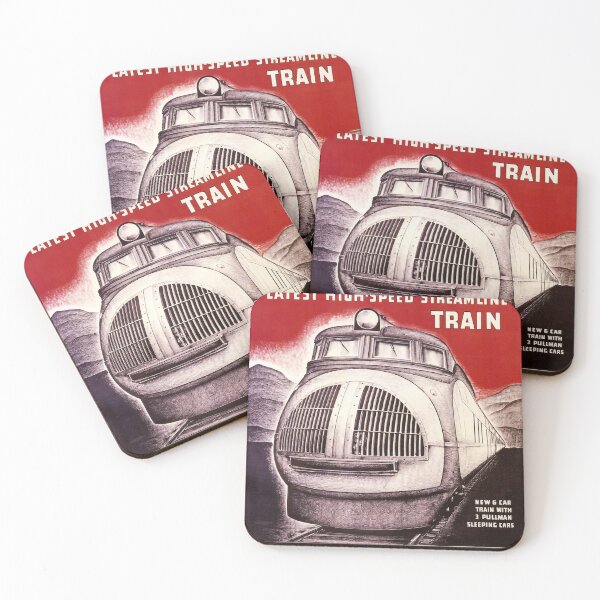 Item preview, Streamline Train retro poster designed and sold by CorasPosters.