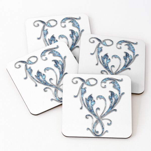 Item preview, Monogram - Blue Floral - V designed and sold by LaughingGryphon.