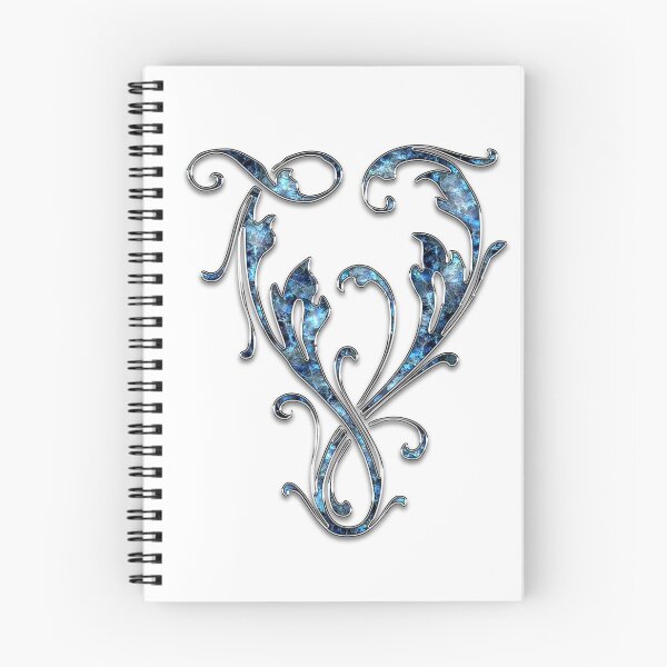 Item preview, Monogram - Blue Floral - V designed and sold by LaughingGryphon.
