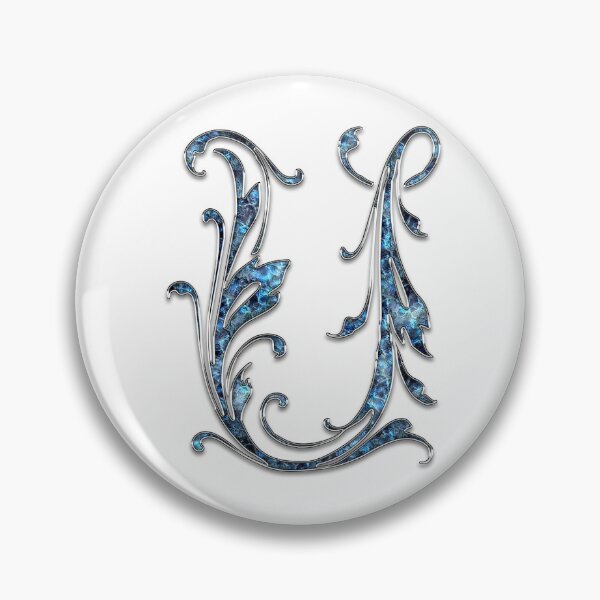 Item preview, Monogram - Blue Floral - U designed and sold by LaughingGryphon.