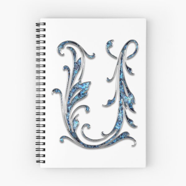 Item preview, Monogram - Blue Floral - U designed and sold by LaughingGryphon.