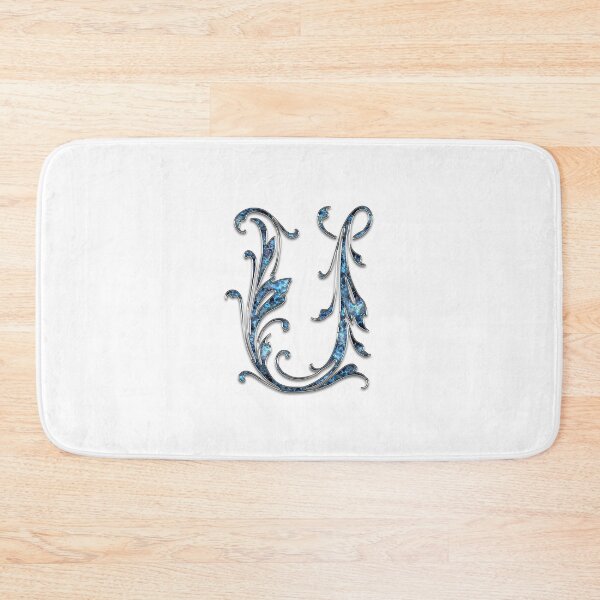 Item preview, Monogram - Blue Floral - U designed and sold by LaughingGryphon.