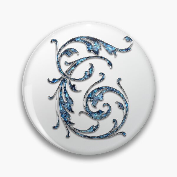 Item preview, Monogram - Blue Floral - T designed and sold by LaughingGryphon.