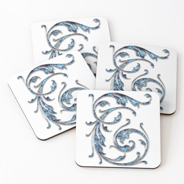 Item preview, Monogram - Blue Floral - T designed and sold by LaughingGryphon.