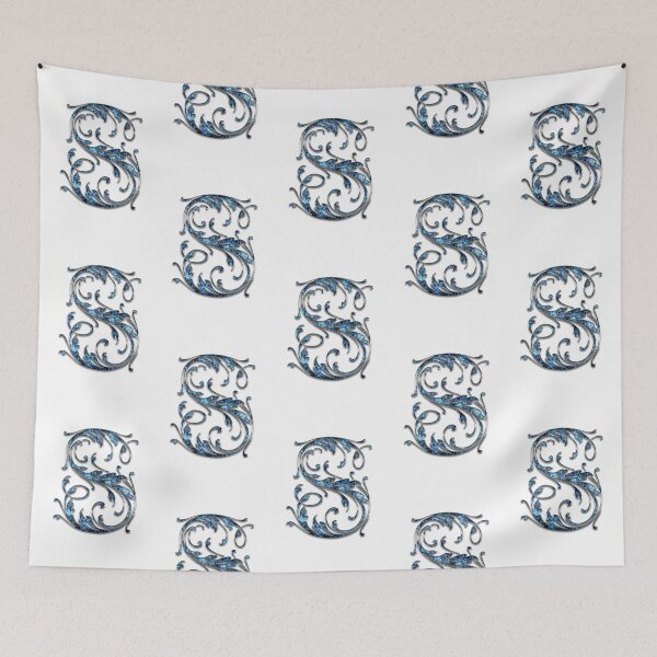 Item preview, Monogram - Blue Floral - S designed and sold by LaughingGryphon.