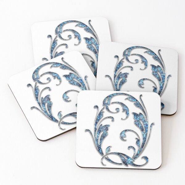 Item preview, Monogram - Blue Floral - Q designed and sold by LaughingGryphon.