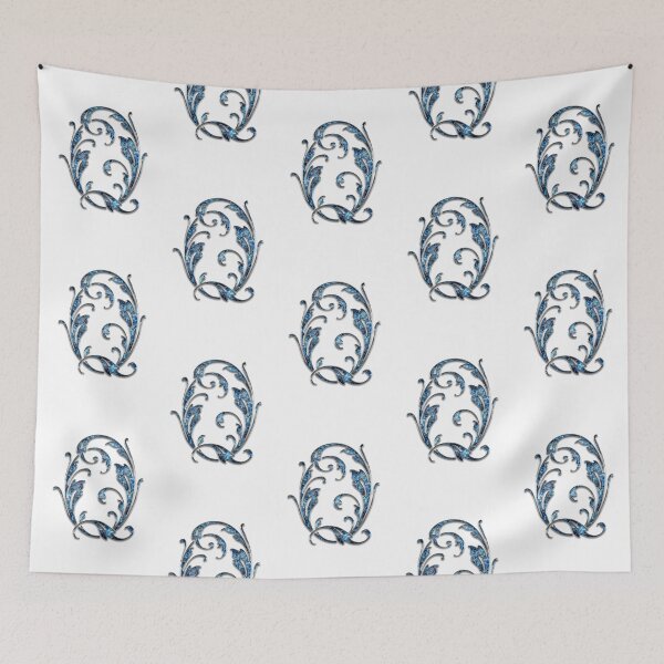 Item preview, Monogram - Blue Floral - Q designed and sold by LaughingGryphon.