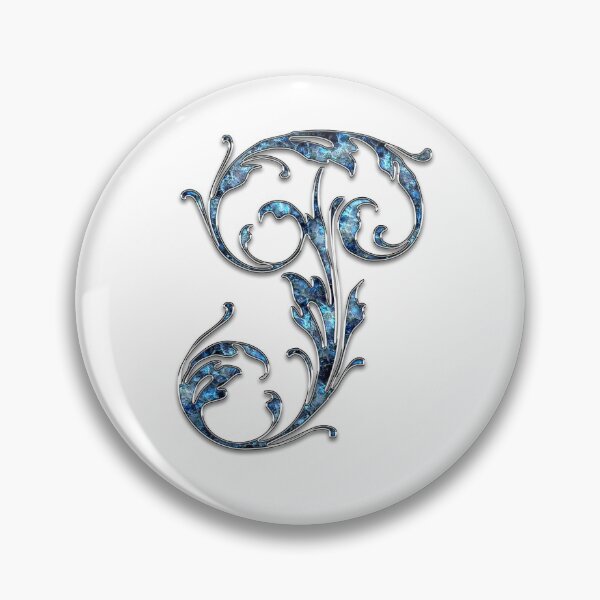 Item preview, Monogram - Blue Floral - P designed and sold by LaughingGryphon.