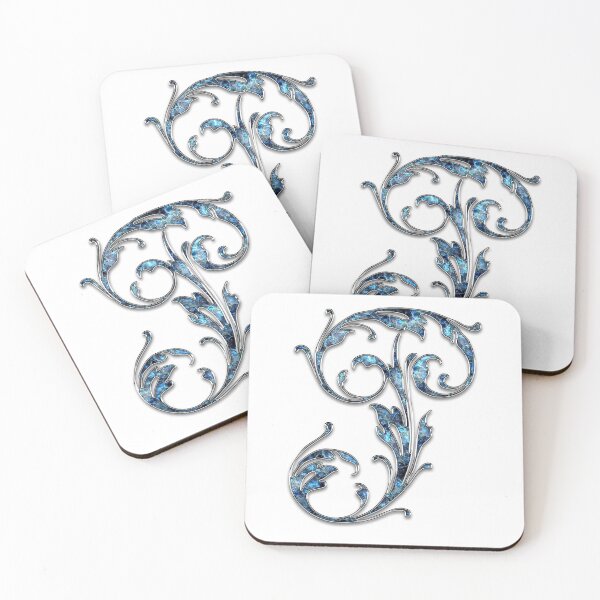 Item preview, Monogram - Blue Floral - P designed and sold by LaughingGryphon.