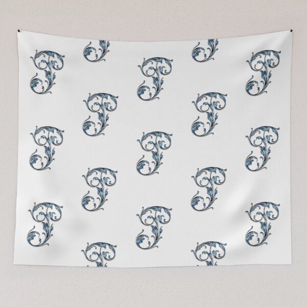 Item preview, Monogram - Blue Floral - P designed and sold by LaughingGryphon.