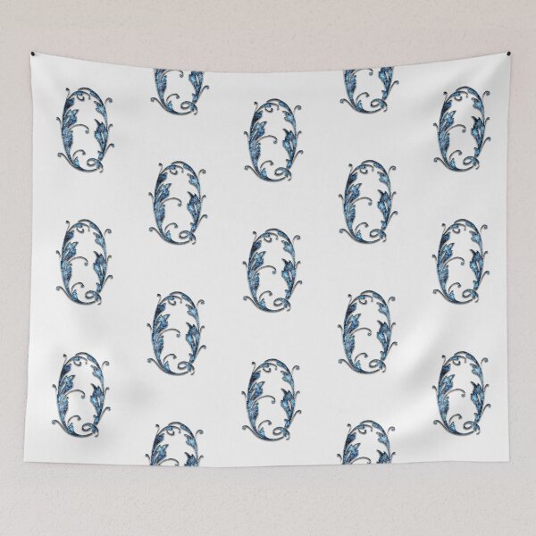 Item preview, Monogram - Blue Floral - O designed and sold by LaughingGryphon.