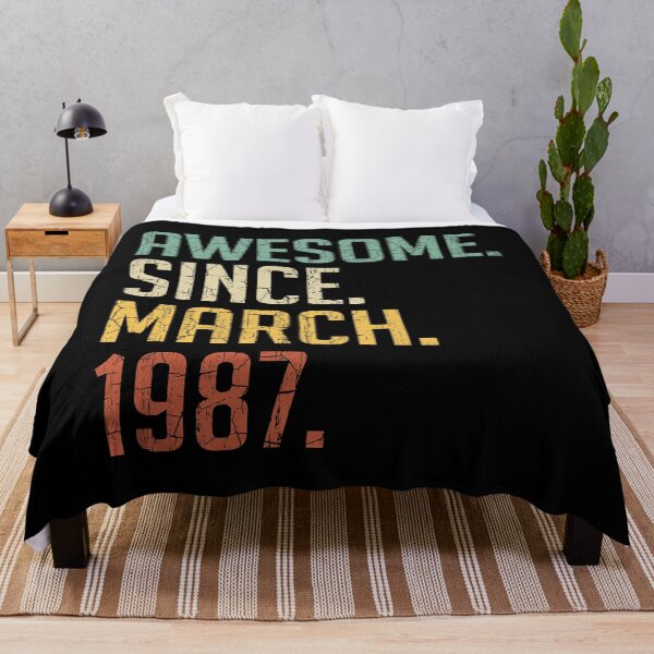 Item preview, Awesome Since March 1987 34th Birthday Gift 34 Years Old Vintage March 1987 designed and sold by Takatv.