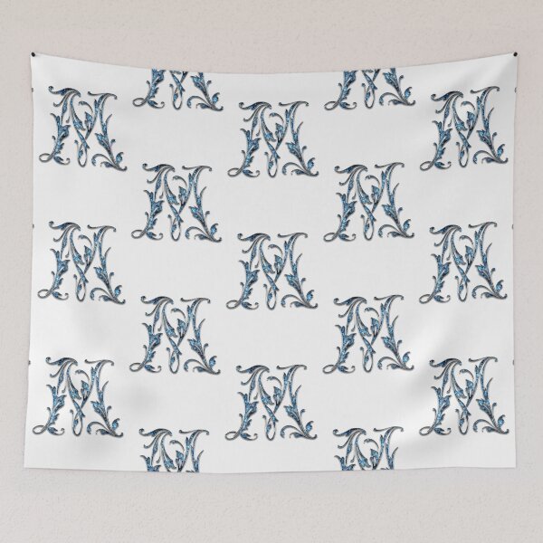 Item preview, Monogram - Blue Floral - M designed and sold by LaughingGryphon.