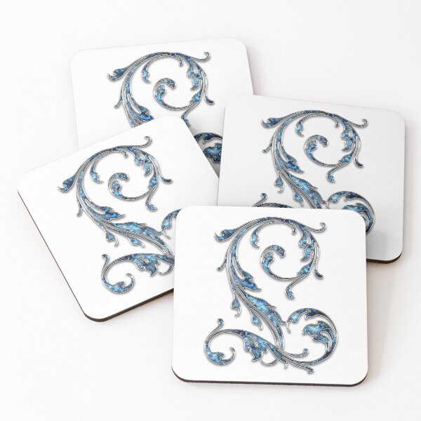 Item preview, Monogram - Blue Floral - L designed and sold by LaughingGryphon.