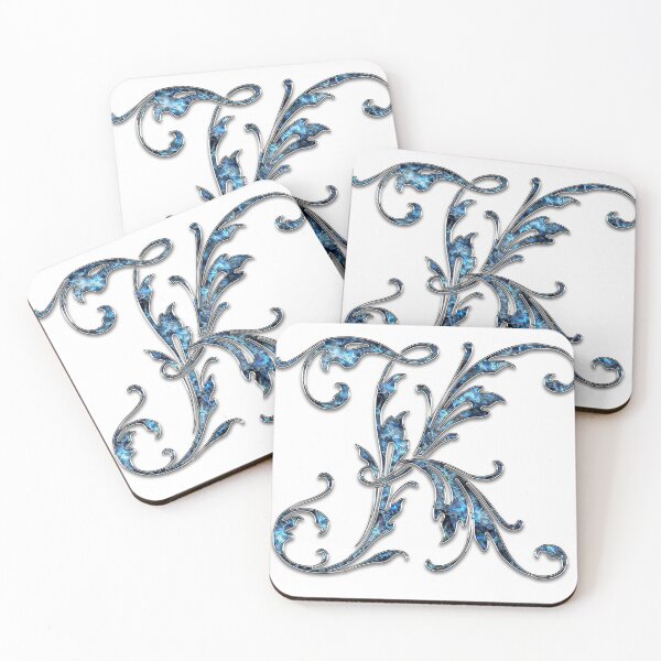 Item preview, Monogram - Blue Floral - K designed and sold by LaughingGryphon.