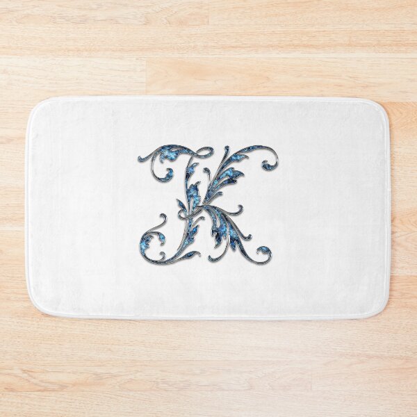 Item preview, Monogram - Blue Floral - K designed and sold by LaughingGryphon.