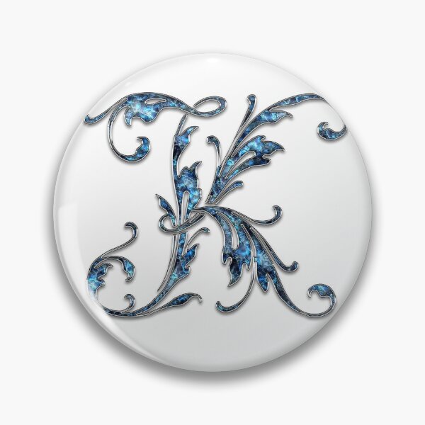 Item preview, Monogram - Blue Floral - K designed and sold by LaughingGryphon.
