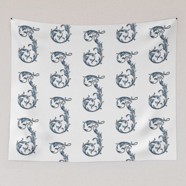 Item preview, Monogram - Blue Floral - J designed and sold by LaughingGryphon.
