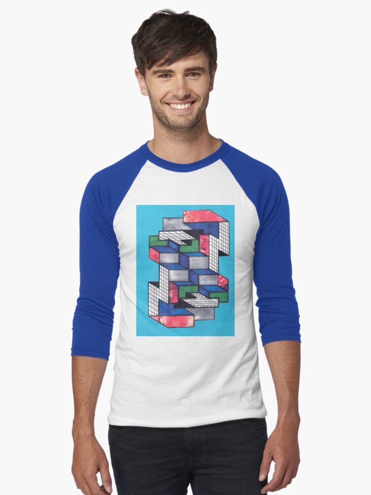 Thumbnail 1 of 3, Baseball ¾ Sleeve T-Shirt, ANGLES N' LINES designed and sold by DAVIDLIBERTY.