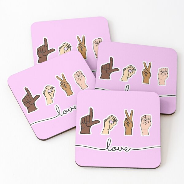 Item preview, Love asl | sign language pink magenta #3 designed and sold by OddPapayaStudio.
