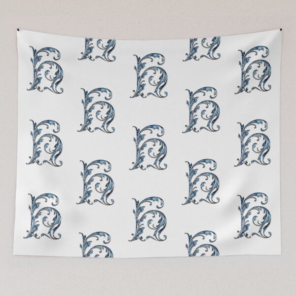 Item preview, Monogram - Blue Floral - H designed and sold by LaughingGryphon.