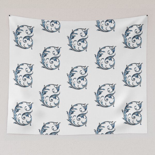 Item preview, Monogram - Blue Floral - G designed and sold by LaughingGryphon.