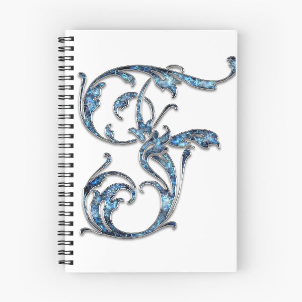 Item preview, Monogram - Blue Floral - F designed and sold by LaughingGryphon.