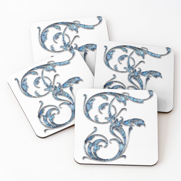 Item preview, Monogram - Blue Floral - F designed and sold by LaughingGryphon.