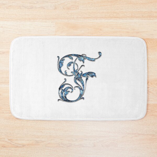 Item preview, Monogram - Blue Floral - F designed and sold by LaughingGryphon.