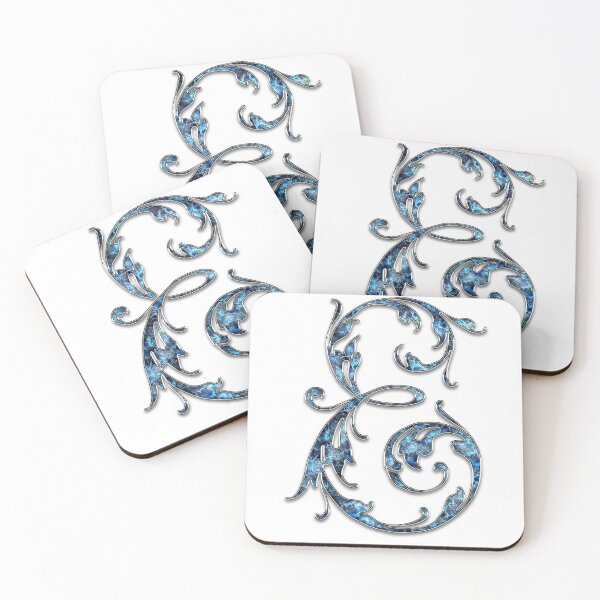 Item preview, Monogram - Blue Floral - E designed and sold by LaughingGryphon.