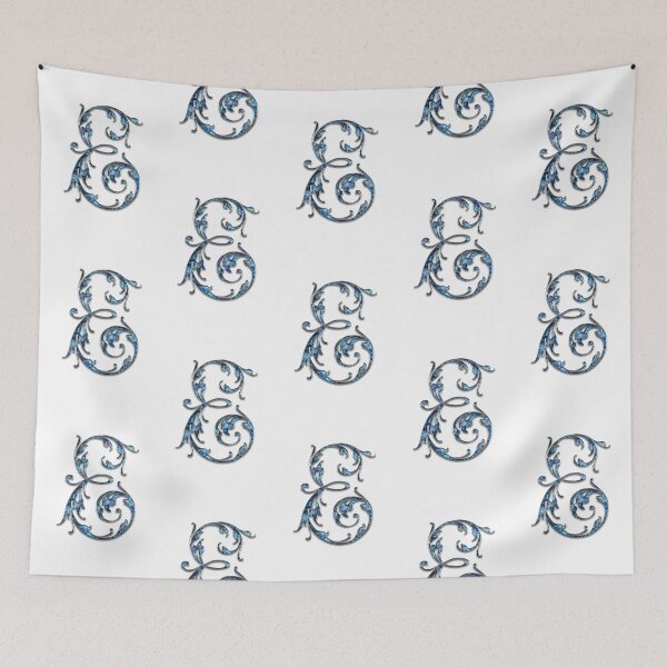 Item preview, Monogram - Blue Floral - E designed and sold by LaughingGryphon.