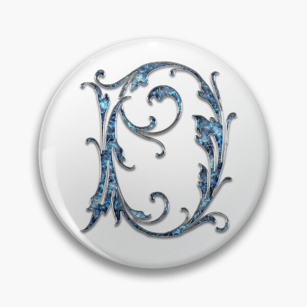 Item preview, Monogram - Blue Floral - D designed and sold by LaughingGryphon.