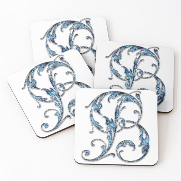 Item preview, Monogram - Blue Floral - B designed and sold by LaughingGryphon.
