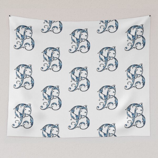 Item preview, Monogram - Blue Floral - B designed and sold by LaughingGryphon.
