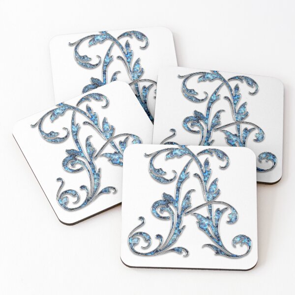 Item preview, Monogram - Blue Floral - A designed and sold by LaughingGryphon.