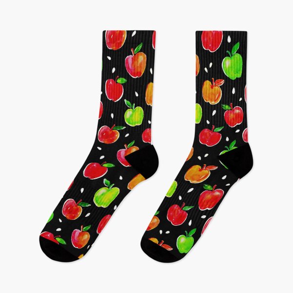Aperçu de l'œuvre Motif de pommes à l'aquarelle créée et vendue par ArtVixen.