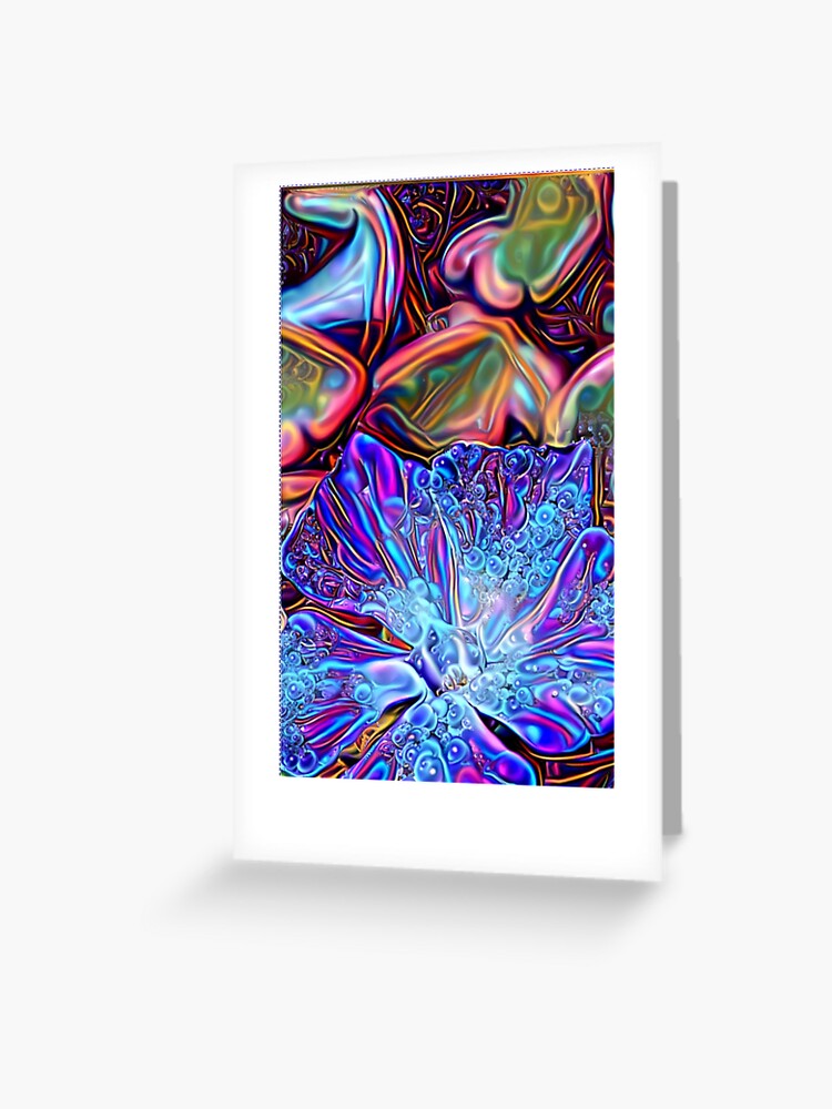 Thumbnail 1 of 2, Greeting Card, Blue Flower designed and sold by ApeMods.