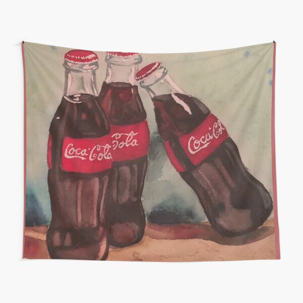 Vintage Coke Bottle Watercolor Tapestry