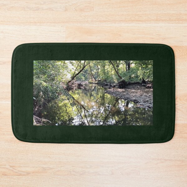 Item preview, Beutiful Creek With Mirroring Reflections in the Water - Indian Creek in Overland Park designed and sold by Zen  Goat.