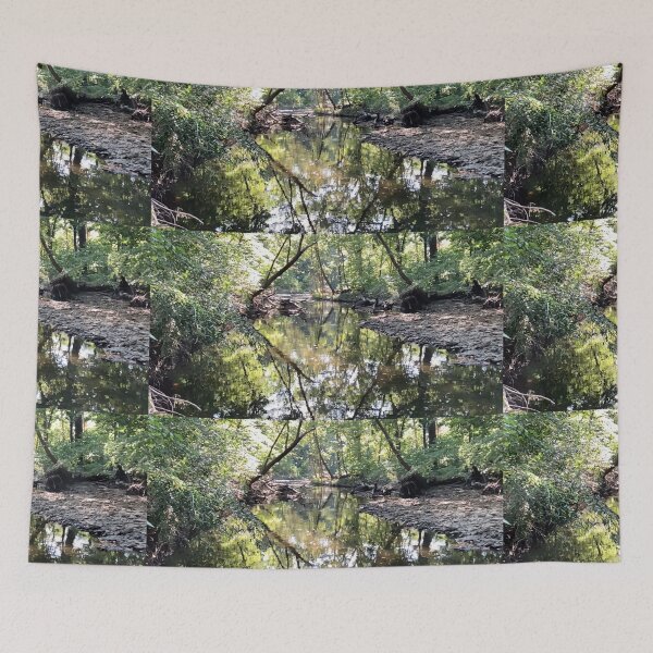 Item preview, Beutiful Creek With Mirroring Reflections in the Water - Indian Creek in Overland Park designed and sold by Zen  Goat.