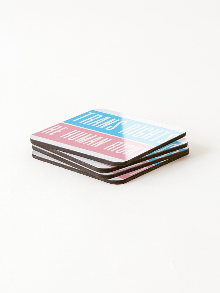 Thumbnail 4 of 5, Coasters (Set of 4), Trans Rights are Human Rights designed and sold by CorneliusTul.