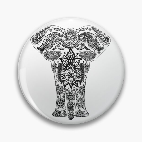 Download Elephant Mandala Pins And Buttons Redbubble