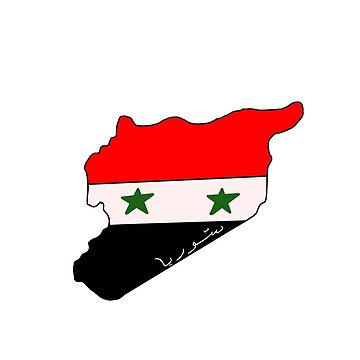 Syrian flag and map Sticker for Sale by HayasArt