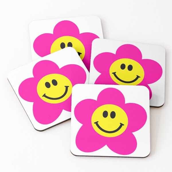 Item preview, pink smiley flower  designed and sold by tatidlosangeles.